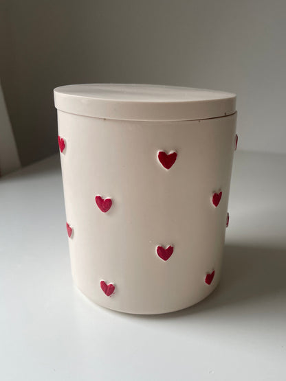 Vela tarro corazones