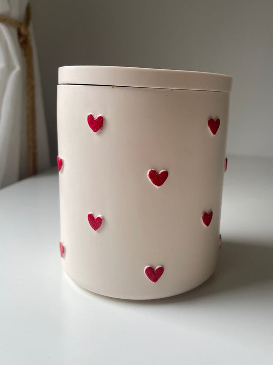 Vela tarro corazones