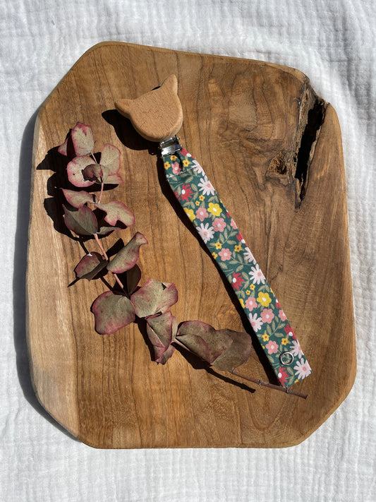 Chupetero tela para bebé flores