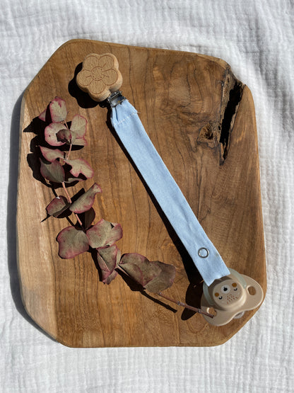 Chupetero tela para bebé tejano