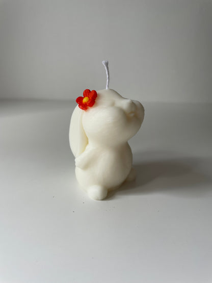 Vela conejo flor naranja