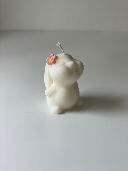 Vela conejo flor rosa