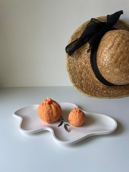 Pack velas naranja + bandeja