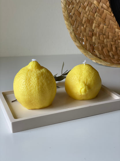 Pack velas limón + bandeja
