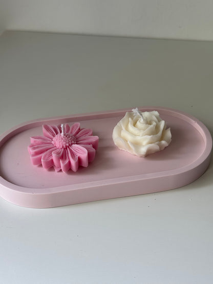 Pack bandeja ovalada + flores