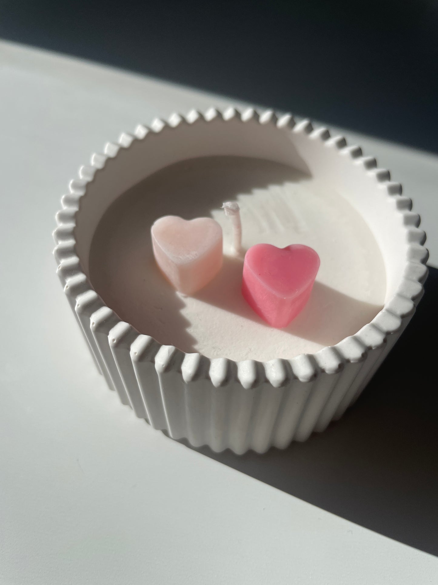 Vela canalé baja corazones